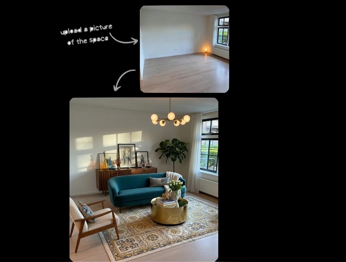 AI virtual staging example - kitchen staging transformation