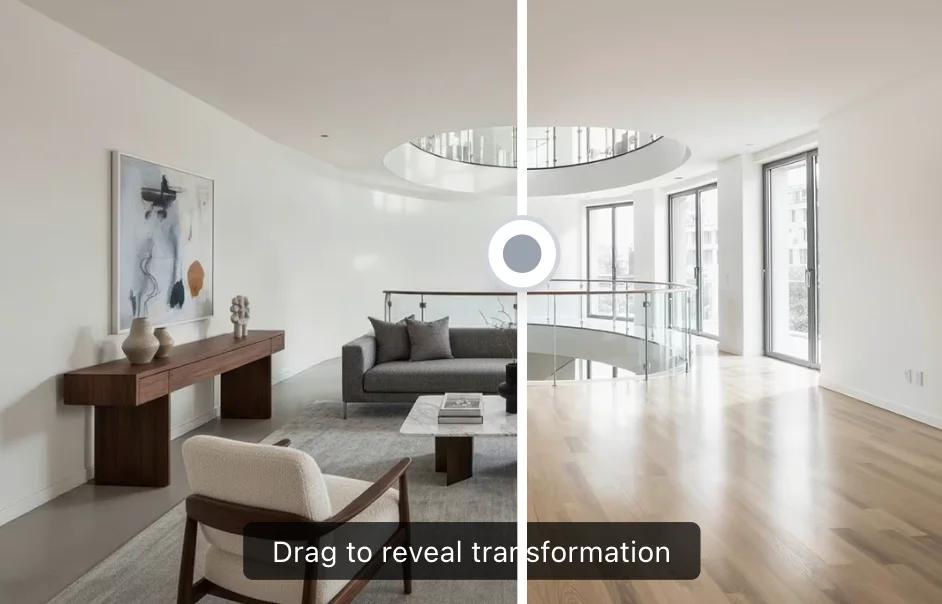 Virtual Staging Before and After Examples - Empty Room to Staged Room Transformation