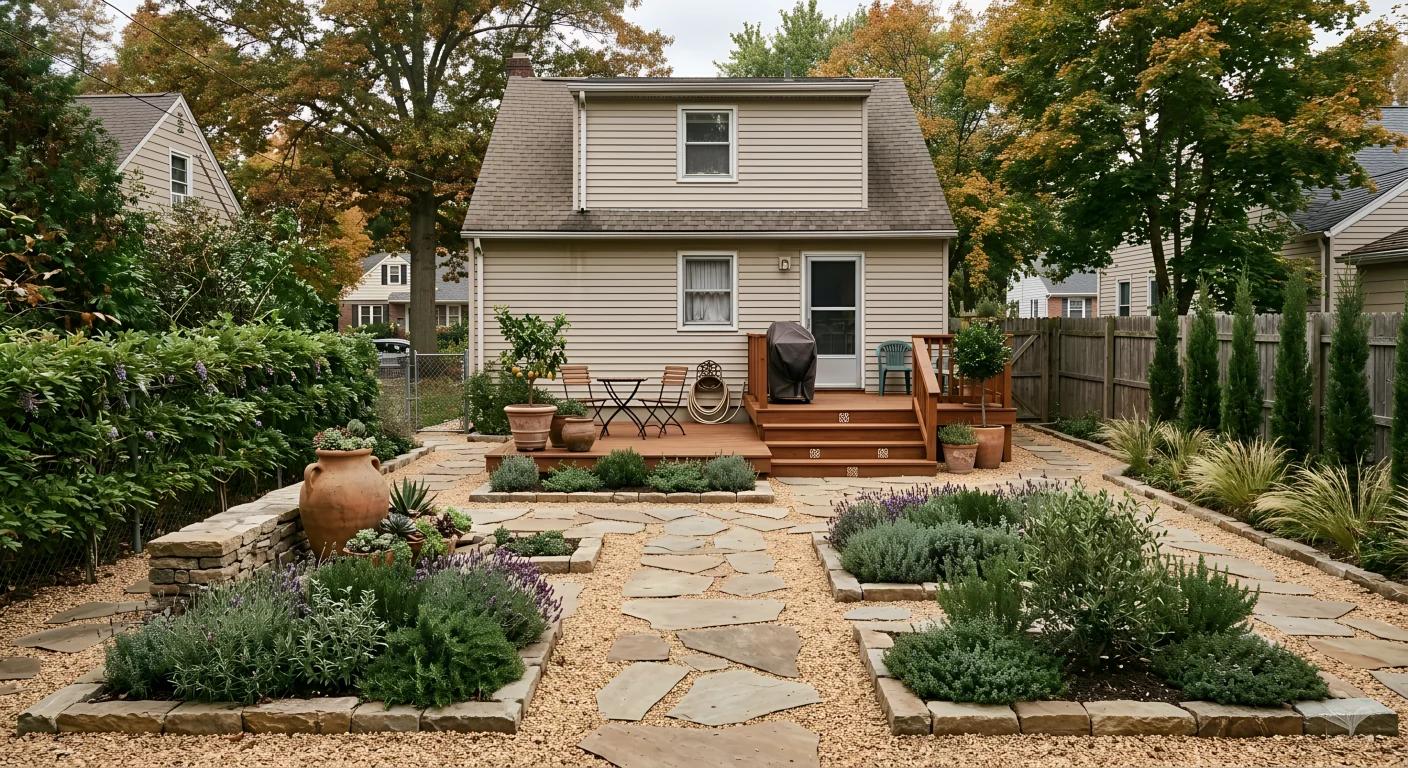 Before landscape concept for Low-Maintenance Garden Plan
