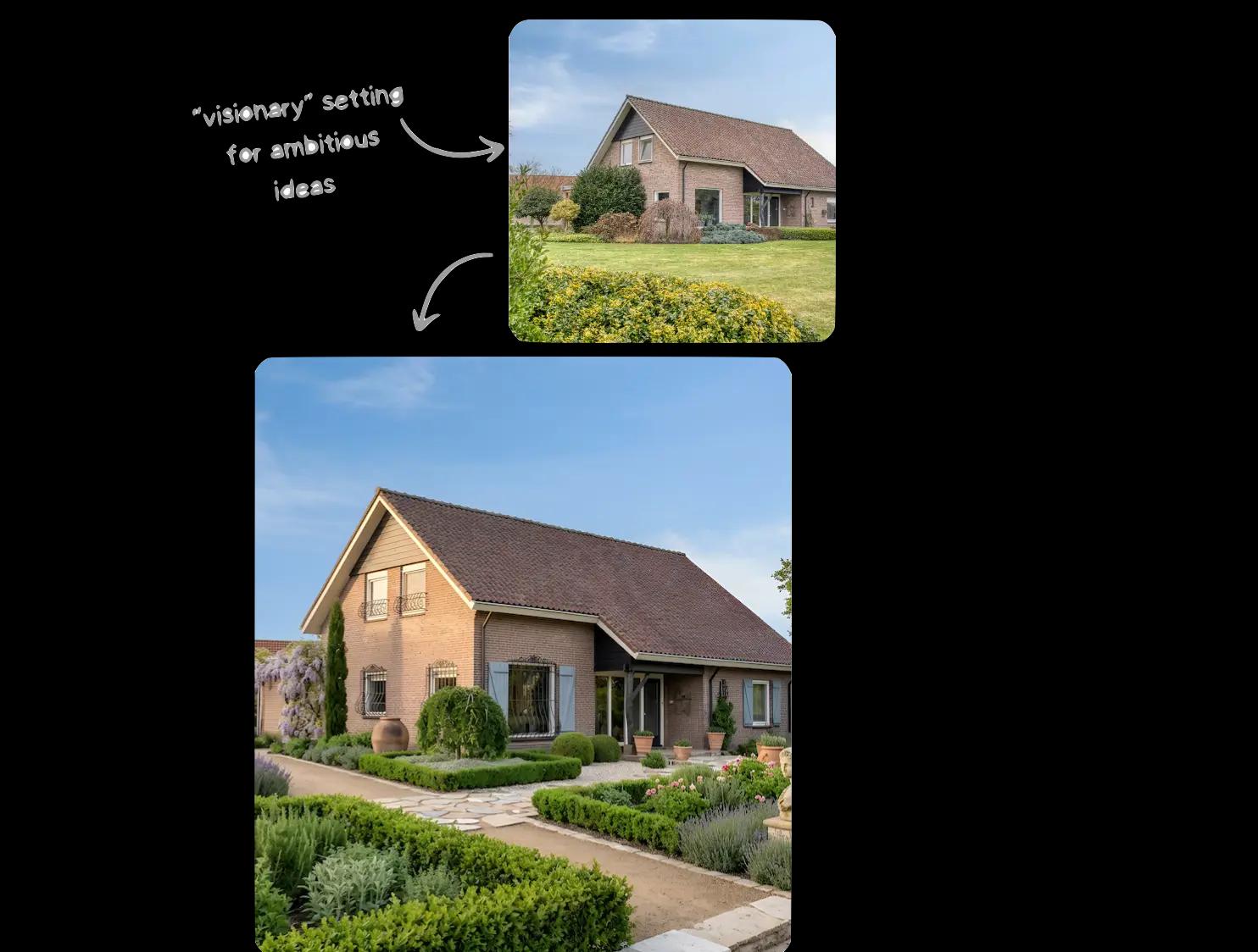 Landscape redesign before and after sample