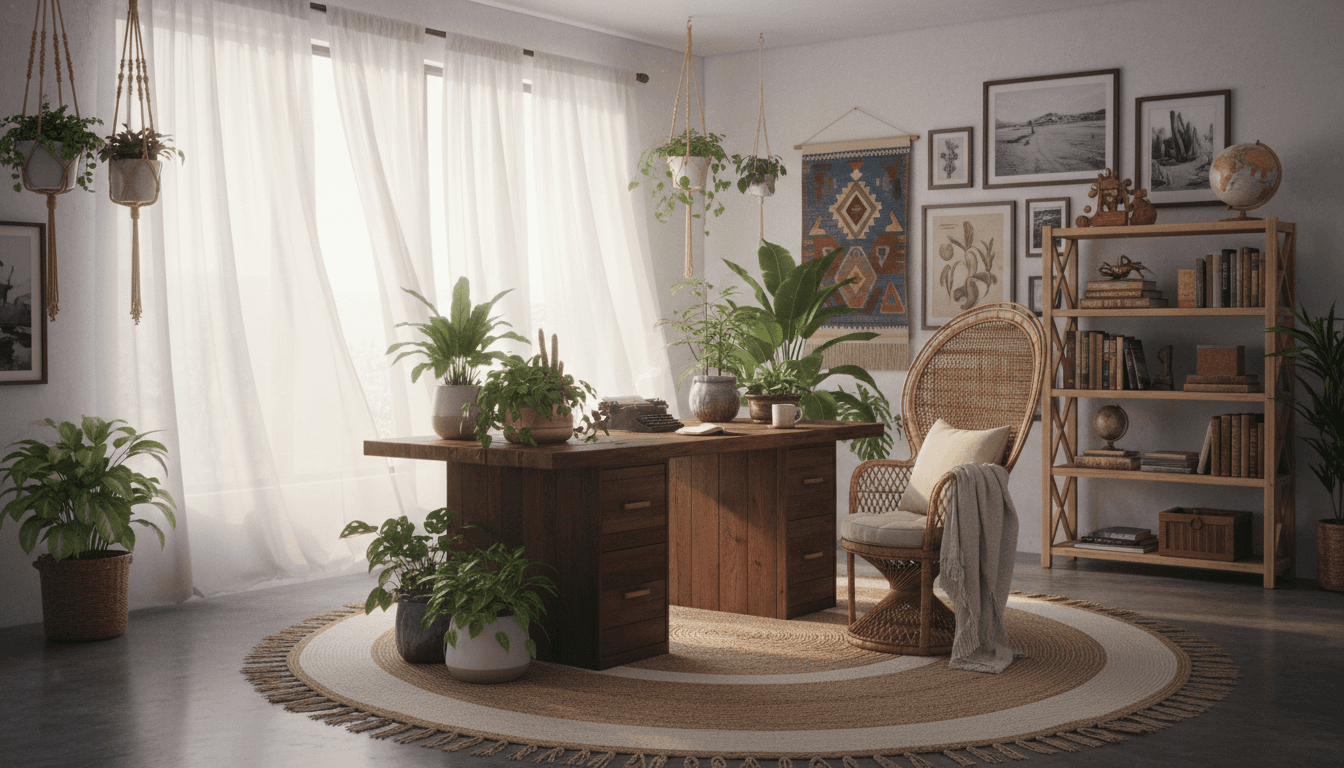Bohemian Home Office design 1