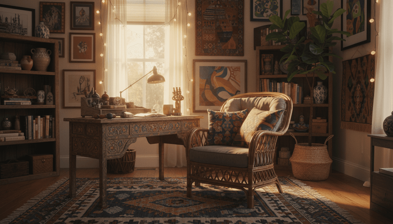 Bohemian Home Office design 2