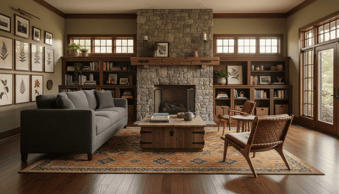 Craftsman Living Room design 1