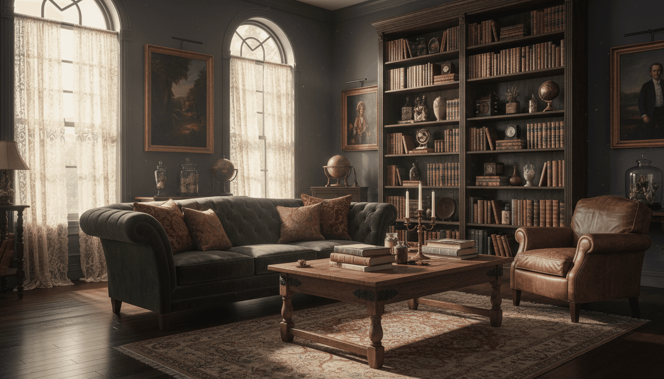 Dark Academia Living Room design 1
