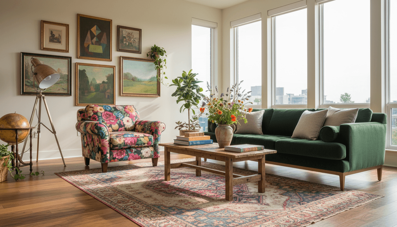 Eclectic Living Room design 1