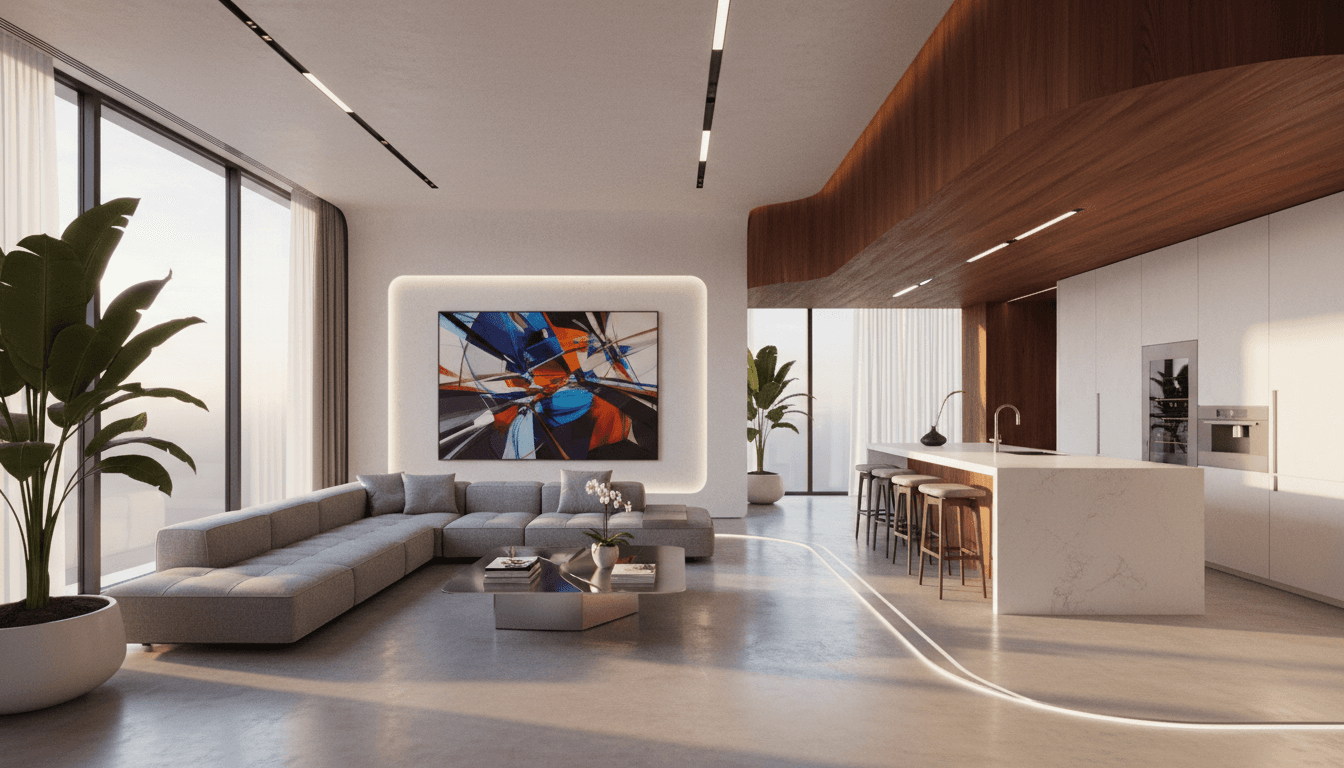 Futuristic Living Room design 1