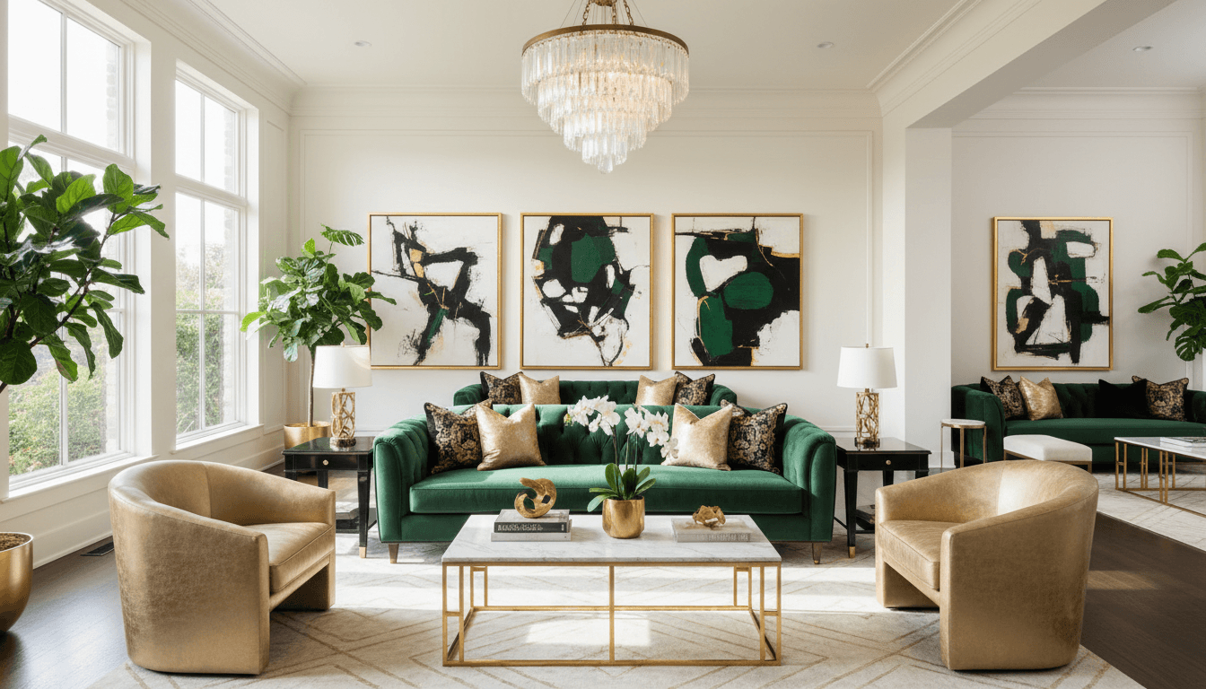 Hollywood Regency Living Room design 1