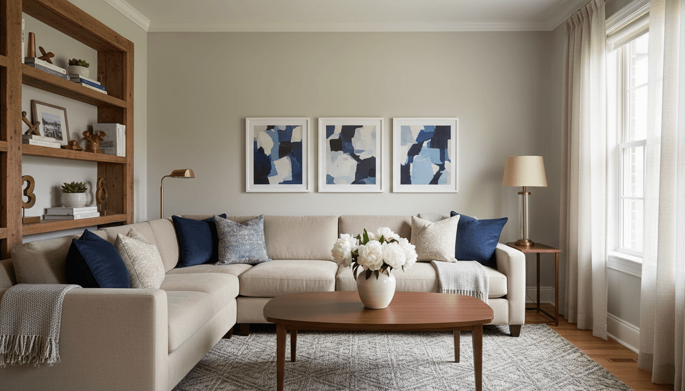 Transitional Living Room design