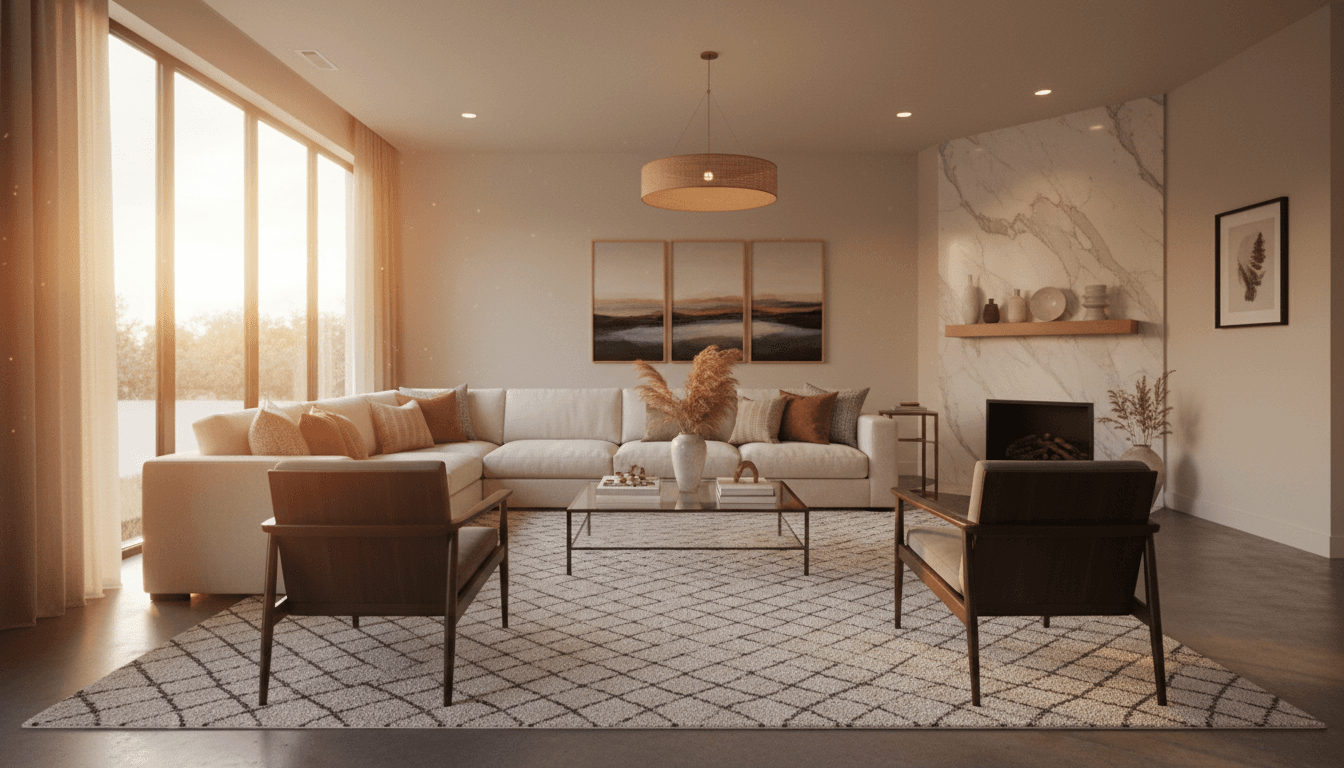 Transitional Living Room design