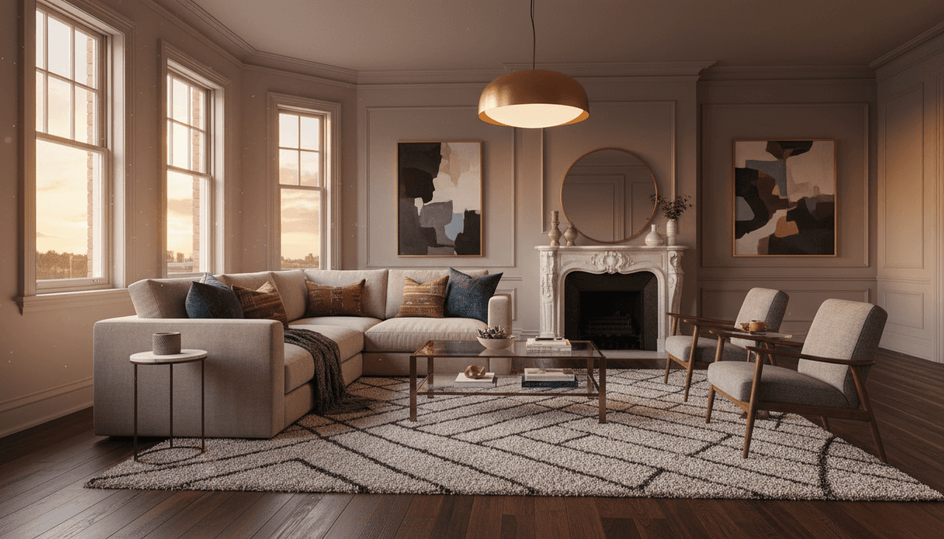 Transitional Living Room design