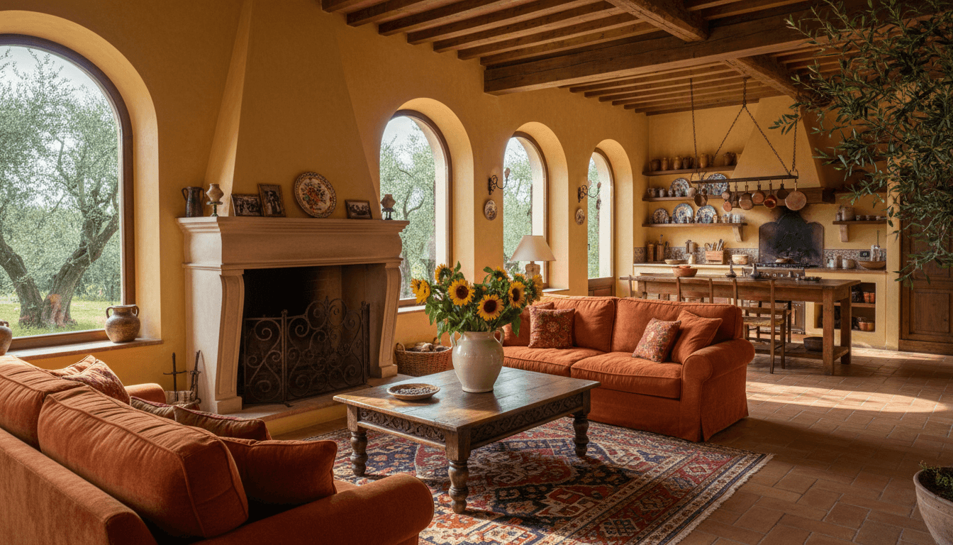 Tuscan Living Room design 1